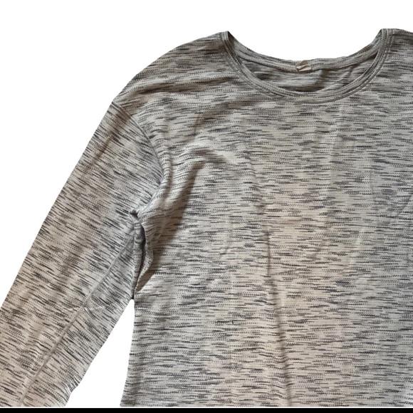 Lululemon Lost In Pace Long Sleeve Top Tiger Space Dye Black White Womens Size 8 - Picture 7 of 8
